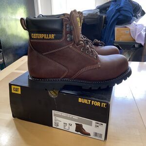 Cat Caterpillar Second Shift St 6” Boot Size 12 Brown Steel Toe Leather